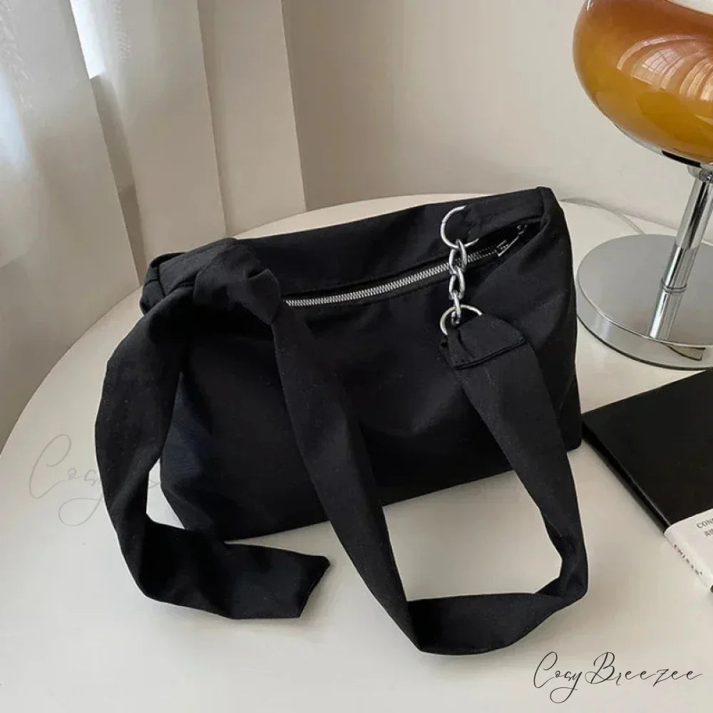 Black Crossbody with Chain shoulder-250126