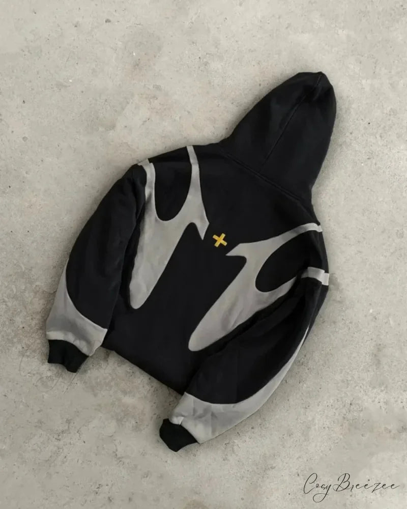 Black Retro Demon Slayer Hoodie black / S hoodies-241228