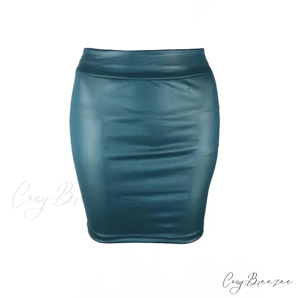 Black Slim Sexy Fashion High Waist Korean Chic Mini Skirt Blue / S