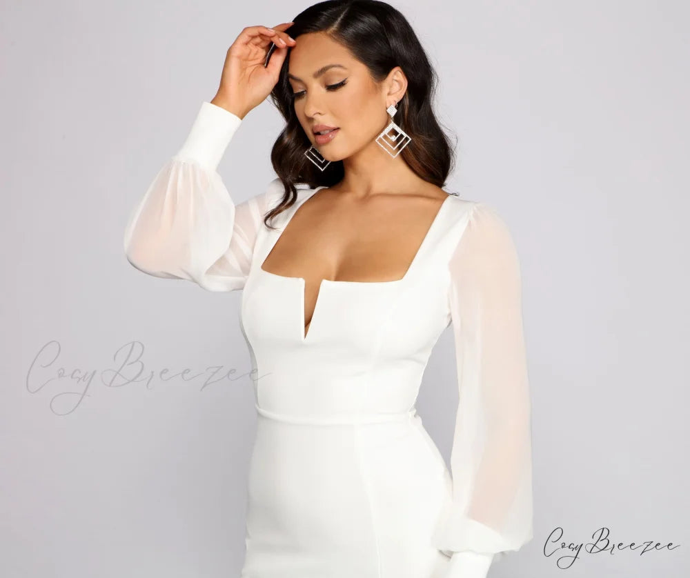 Blake Chiffon Sleeve Charming Crepe Mini Dress