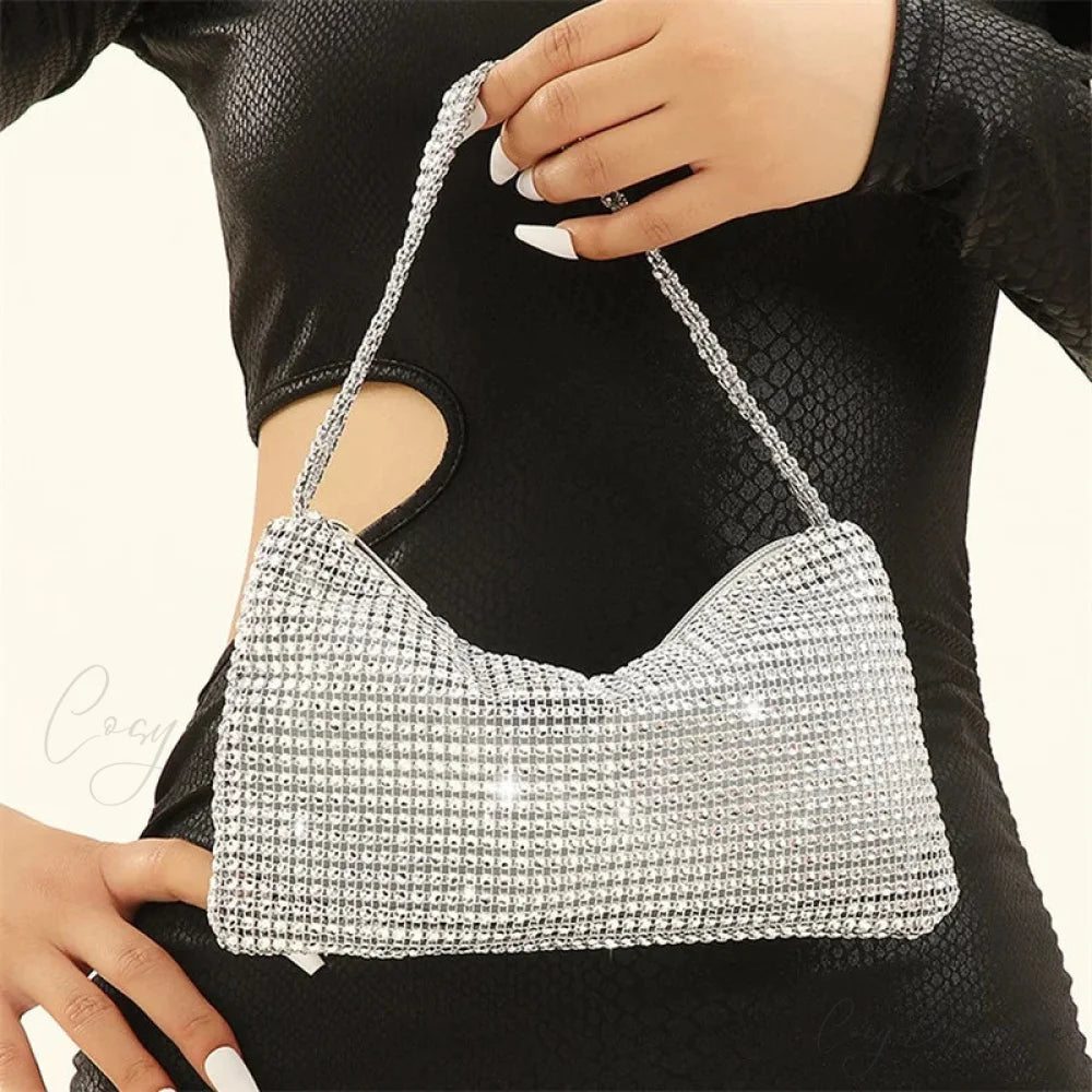 Bling Rhinestone Evening Purse Diamond Shoulder Wedding Party Clutch clutchbag-250126
