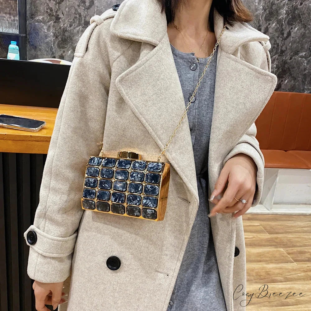 Block Designer Evening Clutch wristlet-250126