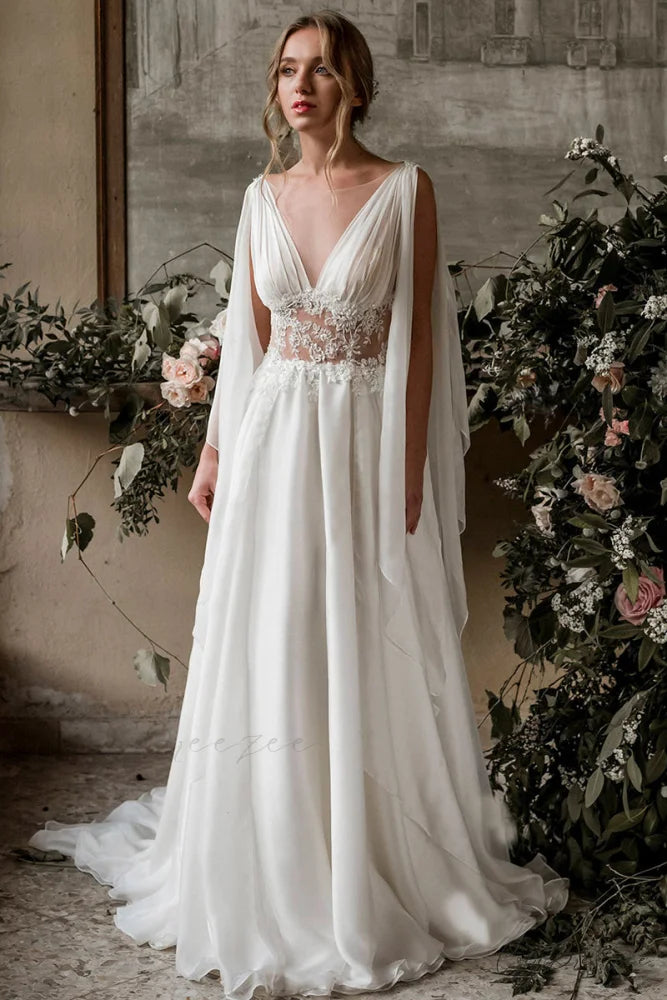 Bohemian Goddess Graceful Wedding Dress Ivory / 2
