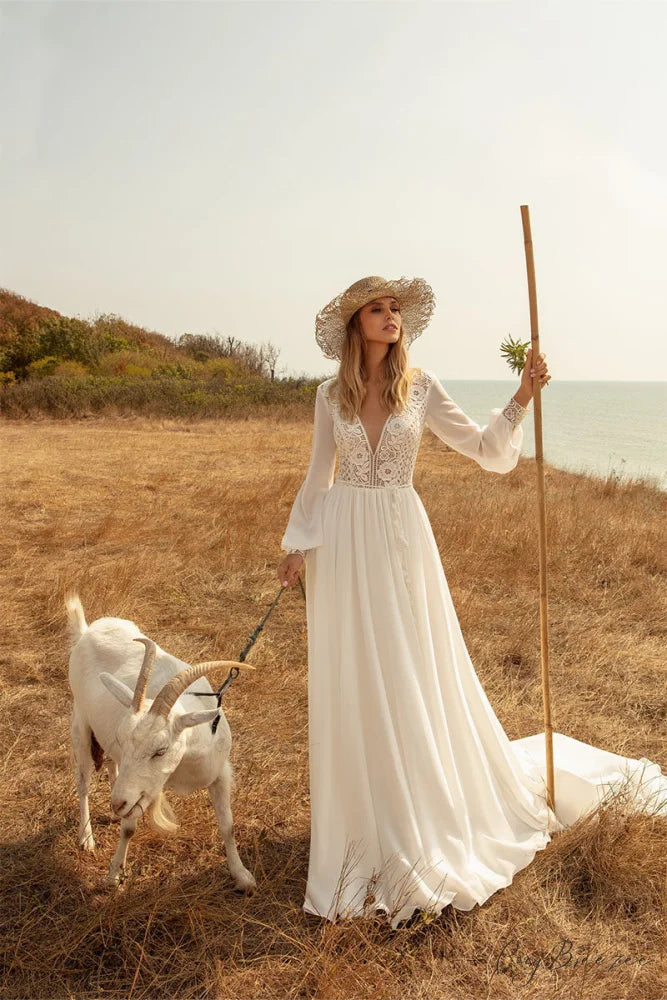 Bonaire Lace Graceful Chiffon Bridal Gown