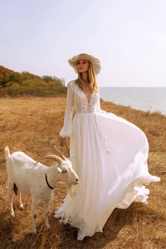 Bonaire Lace Graceful Chiffon Bridal Gown