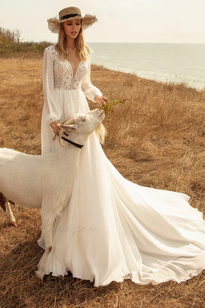 Bonaire Lace Graceful Chiffon Bridal Gown