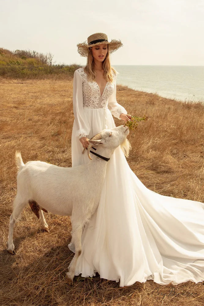 Bonaire Lace Graceful Chiffon Bridal Gown