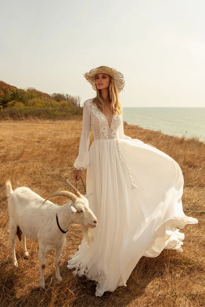 Bonaire Lace Graceful Chiffon Bridal Gown