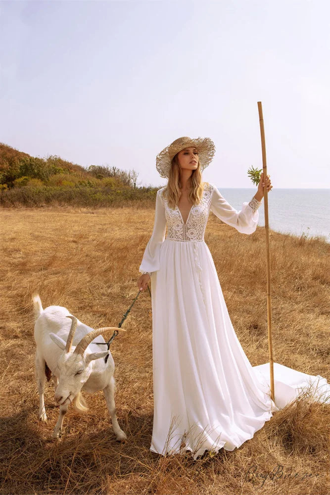Bonaire Lace Graceful Chiffon Bridal Gown