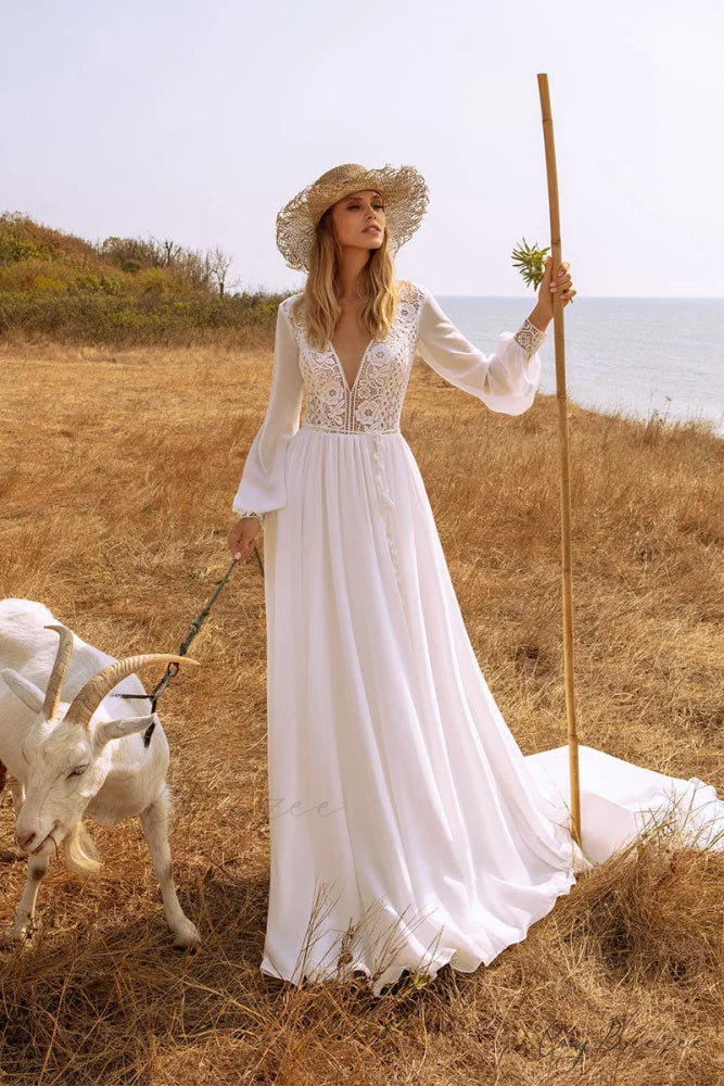 Bonaire Lace Graceful Chiffon Bridal Gown