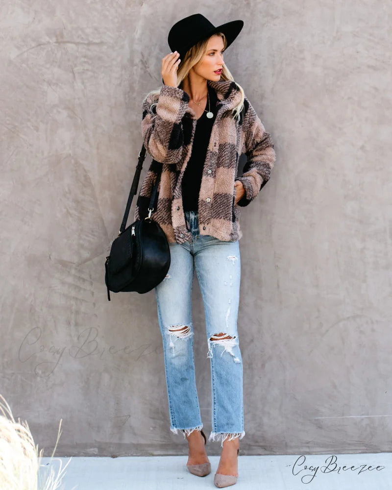 Bonfire Stories Plaid Jacket - Beige/Black