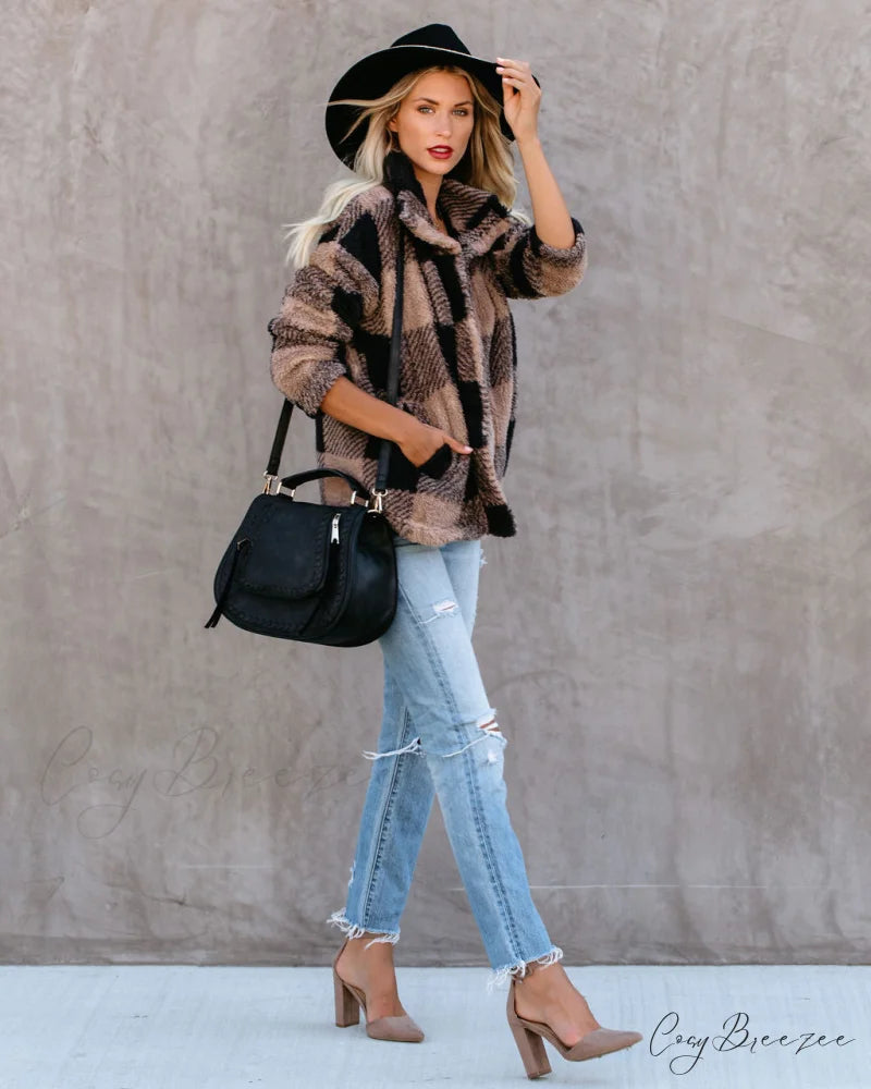 Bonfire Stories Plaid Jacket - Beige/Black