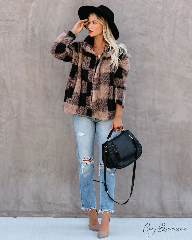 Bonfire Stories Plaid Jacket - Beige/Black