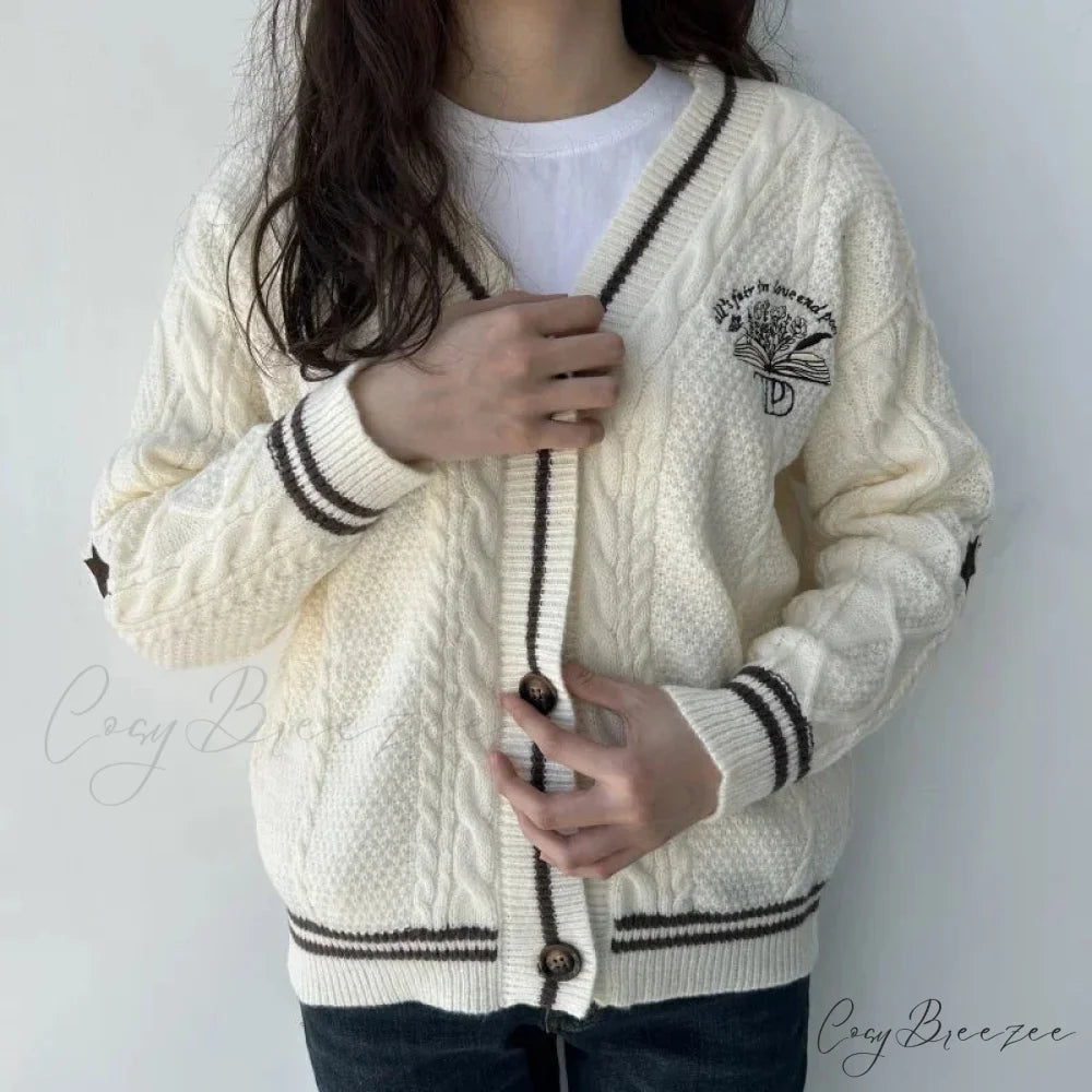 Book TTPD Embroidered V-neck Cardigan cardigans-241228