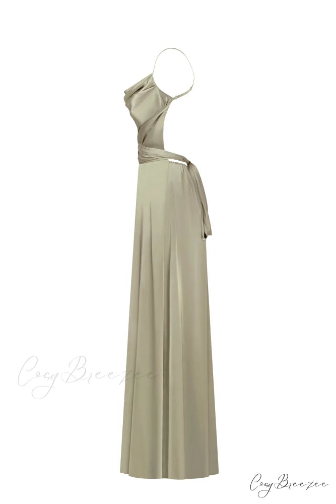 Boudoir Olive Stylish Silk Slip Dress XXL / Olive