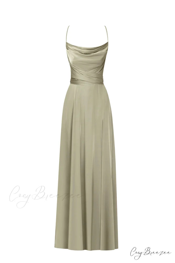 Boudoir Olive Stylish Silk Slip Dress XXS / Olive