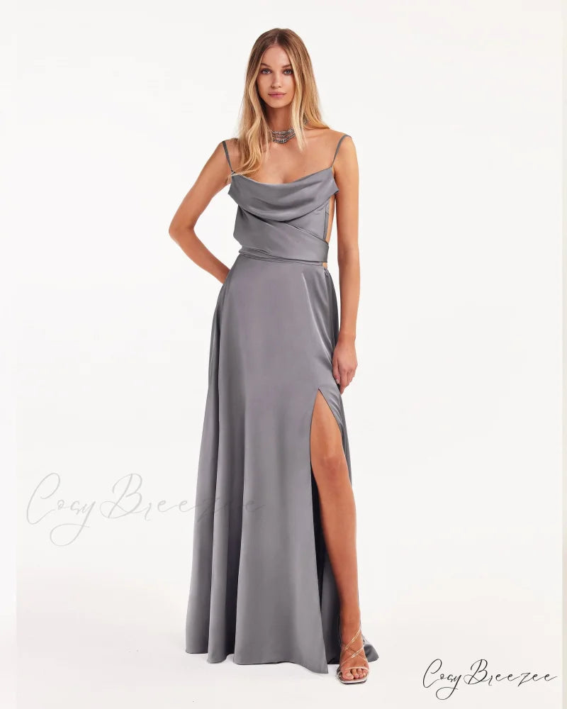 Boudoir Silver Stylish Silk Slip Dress XS / Silver