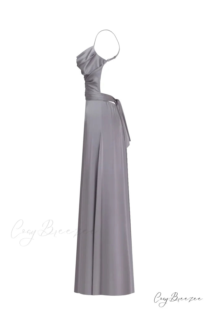 Boudoir Silver Stylish Silk Slip Dress XXL / Silver