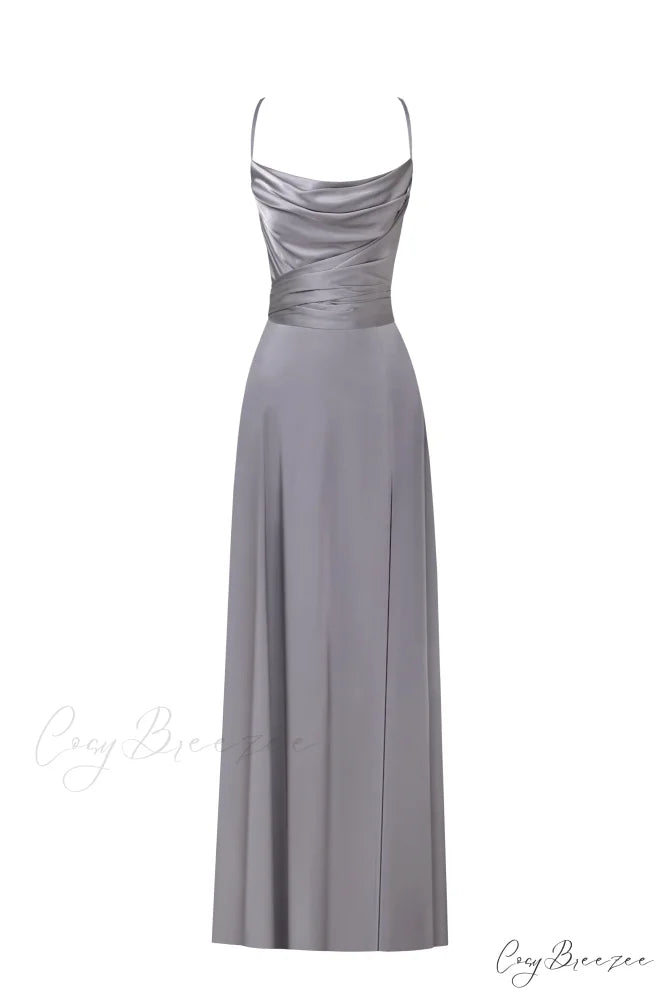 Boudoir Silver Stylish Silk Slip Dress XXS / Silver