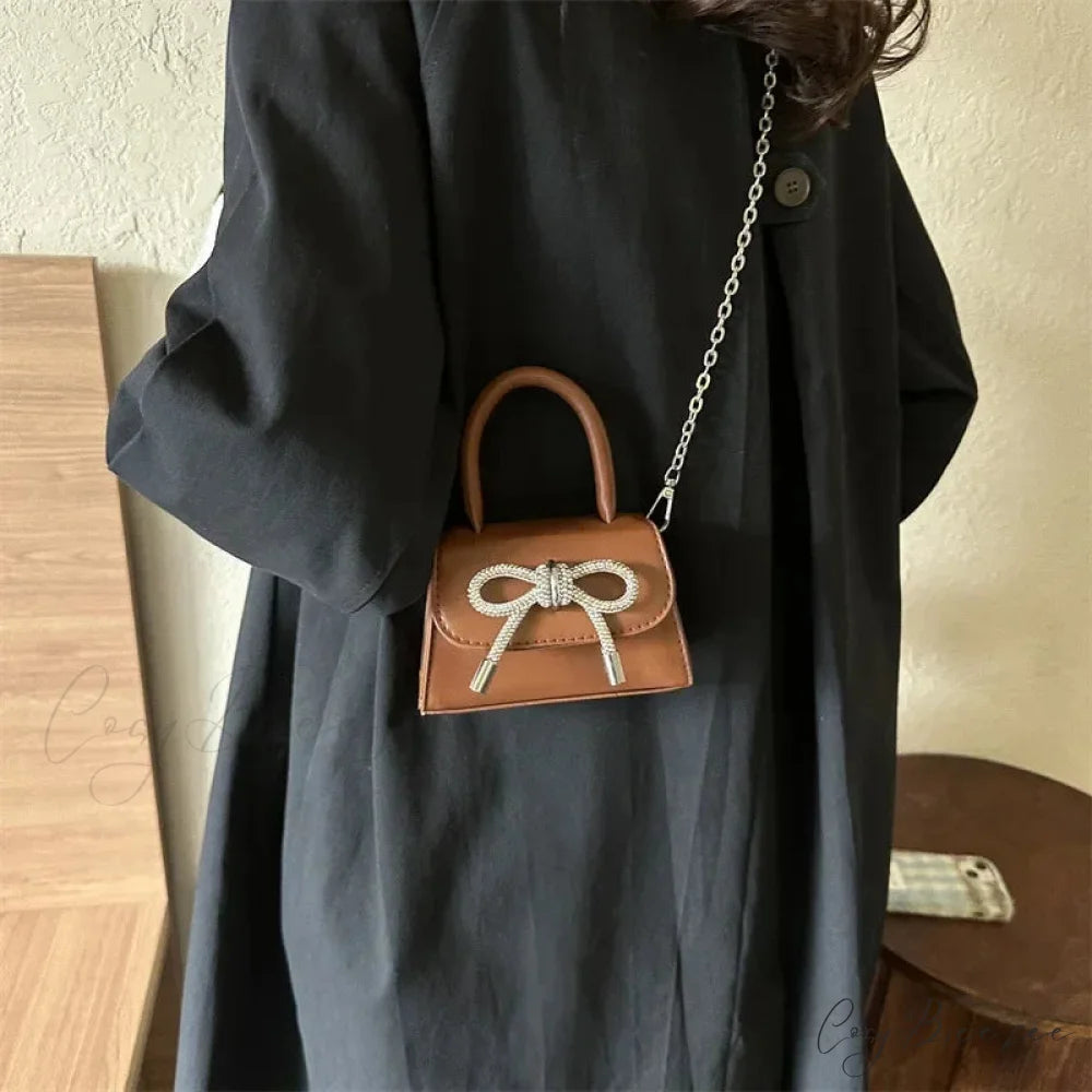 Bow Design Solid Color Mini PU Crossbody crossbody-250126