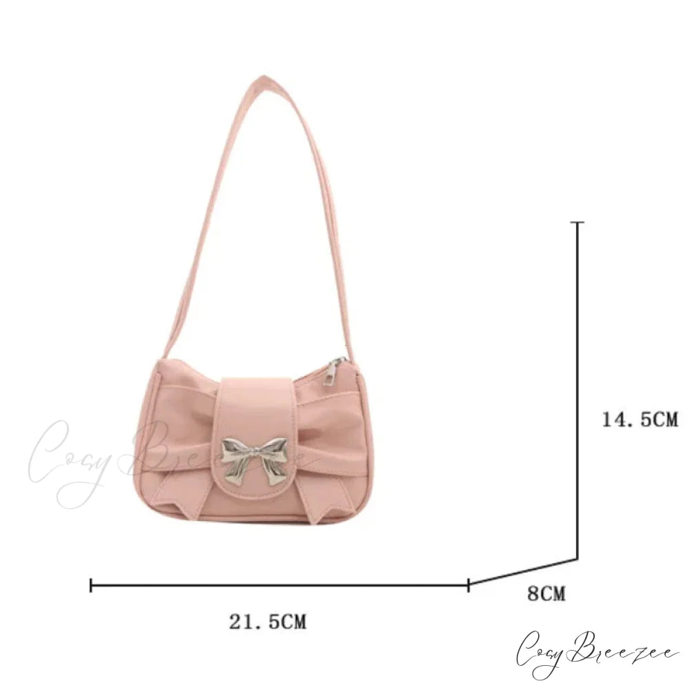 Bow PU Leather Casual Handbag shoulder-250126