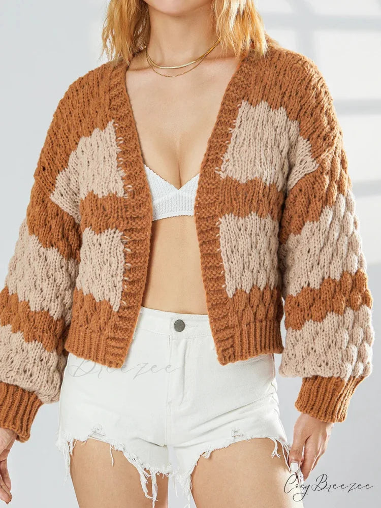 Bow Tie Front V-neck Cardigan cardigans-241228