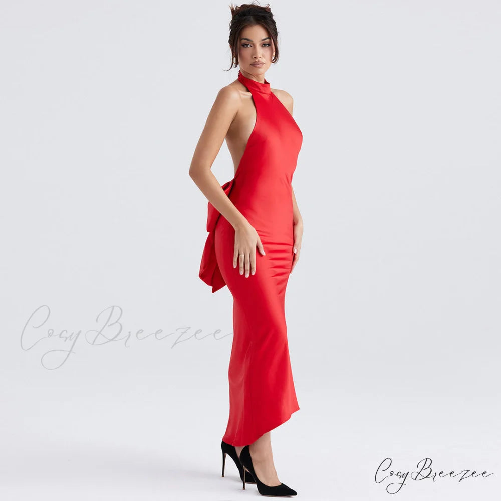 Bowknot Contrast Color Strapless Bodycon Classic Party Mini Dress - Black M / Red