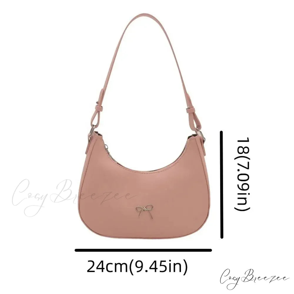 Bowknot Solid PU Leather Shoulder Bag shoulder-250126