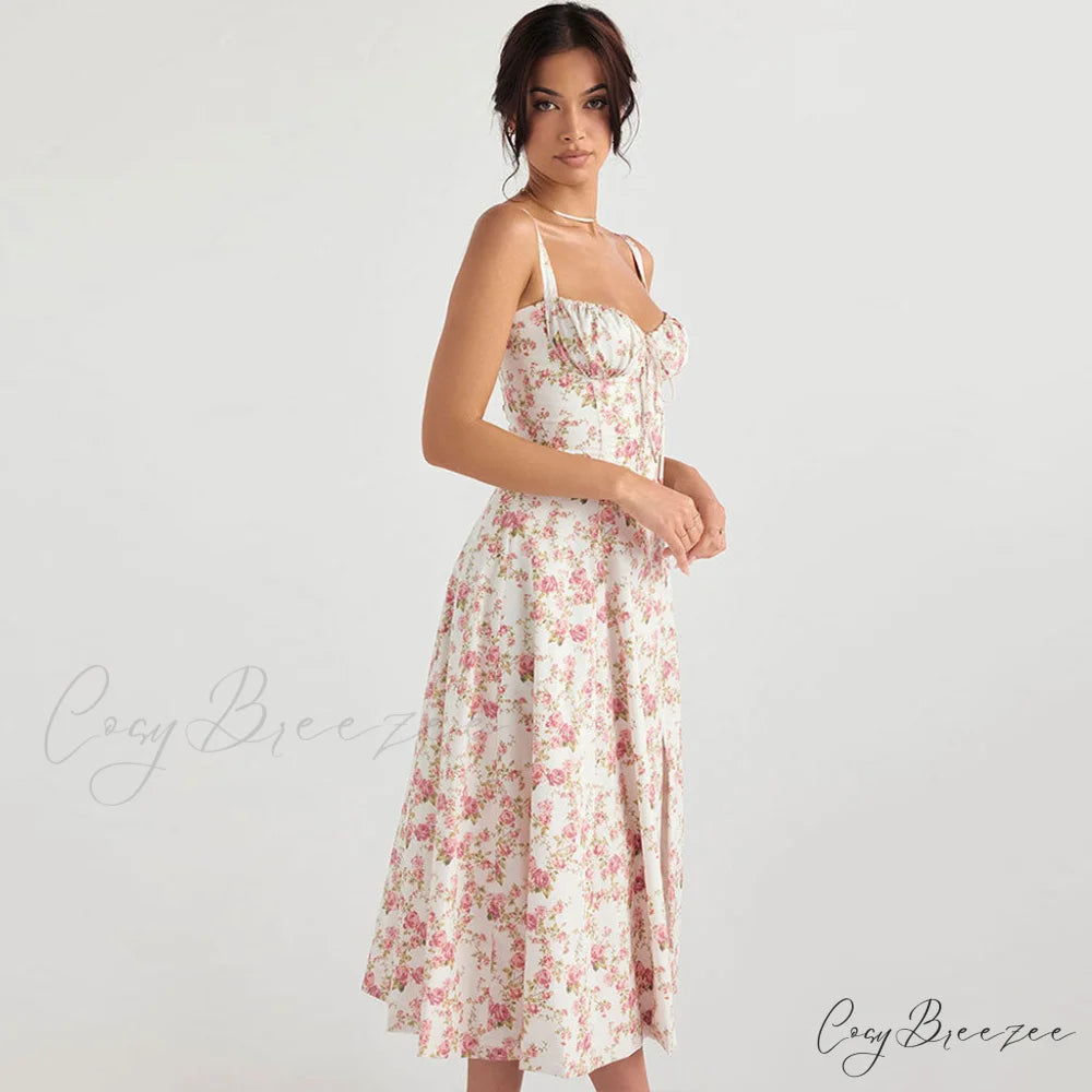 Bralette Dress Graceful With Waistcoat Set L / Pink