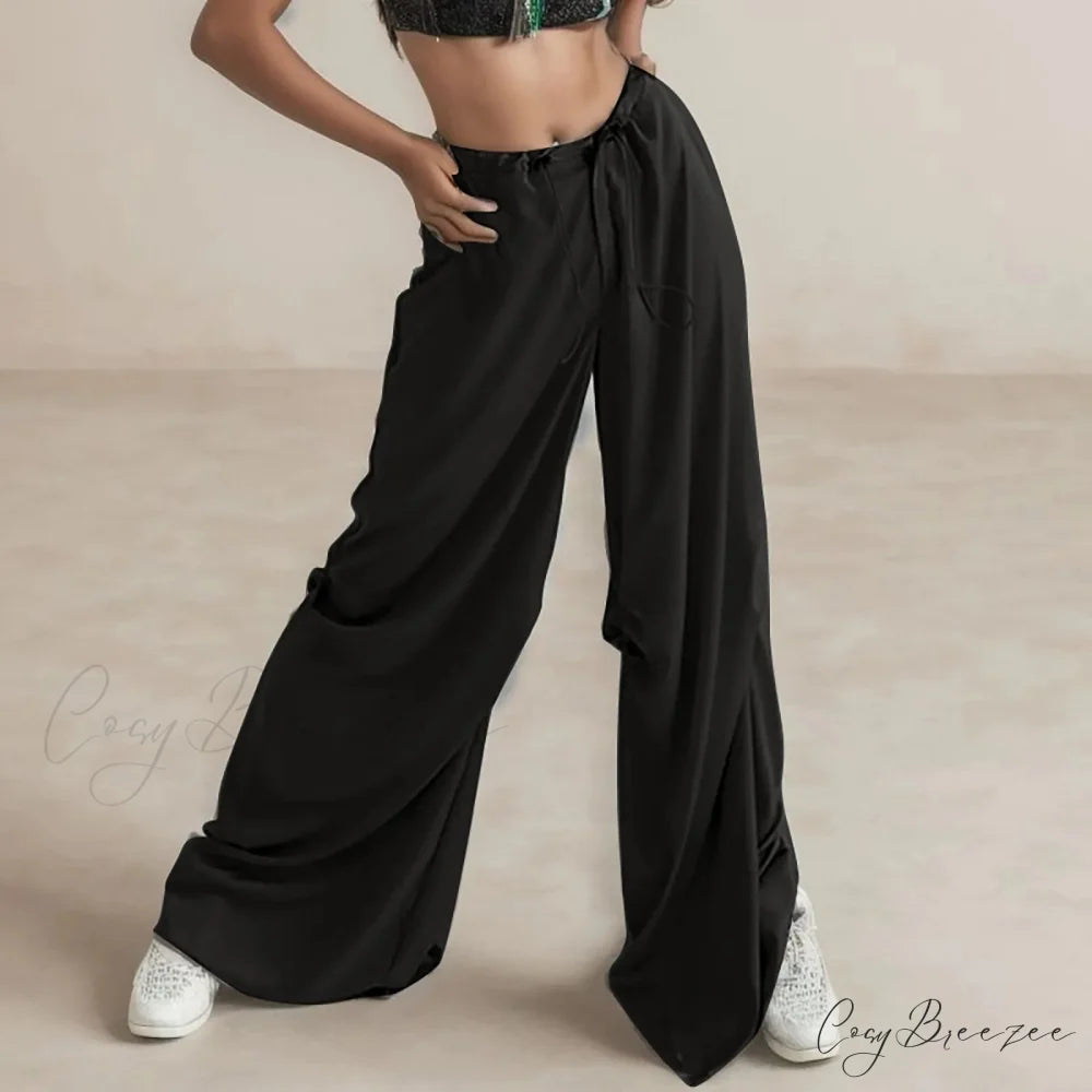 Breathable Chiffon Culotte Wide Pants Black / S pants-241228