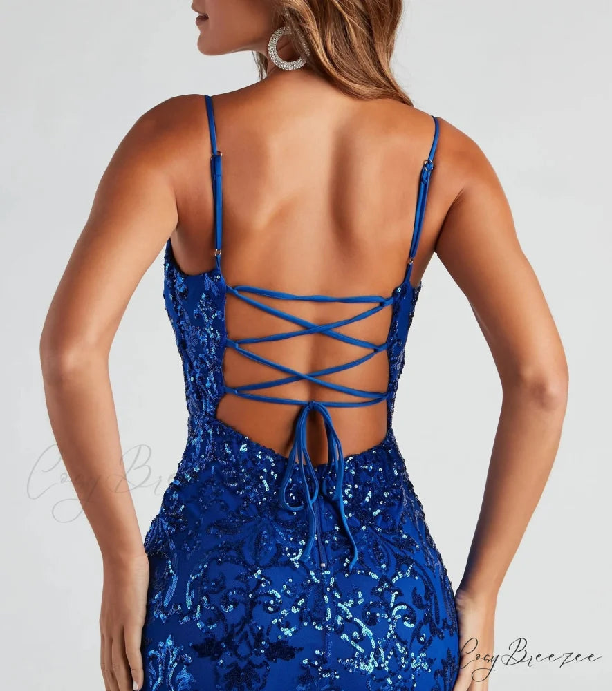 Brianna Sequin Stylish Mesh Bodycon Dress