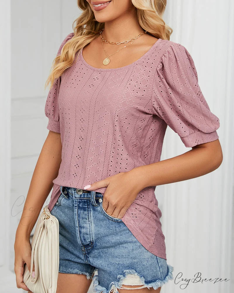 Brief Arm Color Solid T-shirt