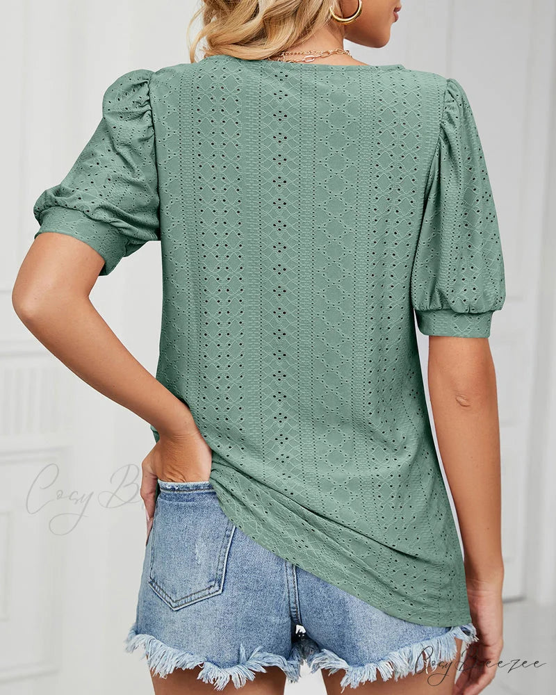 Brief Arm Color Solid T-shirt