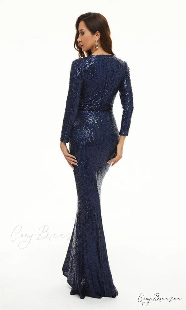 Brin Formal Open Charming Back Glitter Dress