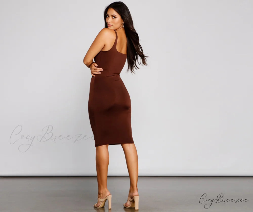 Bring On Basics Charming Sleeveless Midi Dress IVORY / S