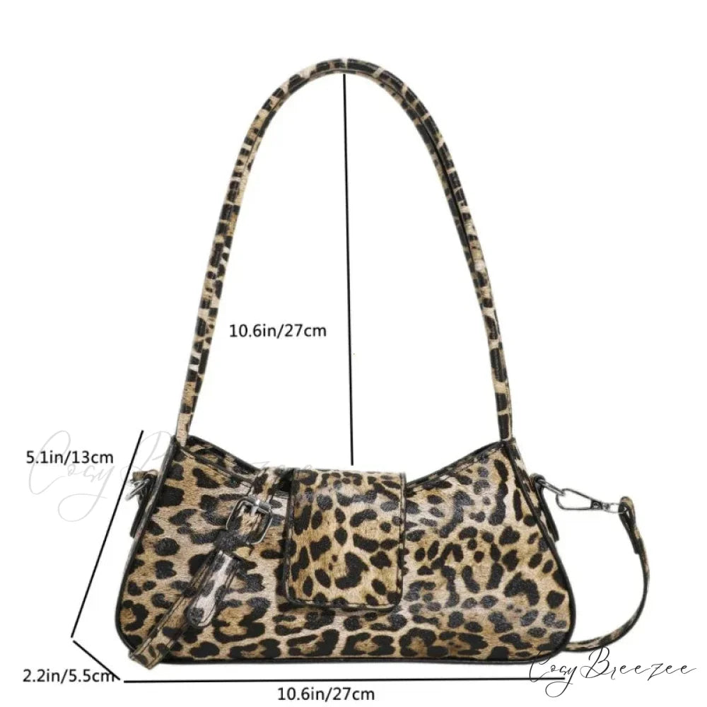 Brown Leopard PU Leather Crossbody Khaki shoulder-250126