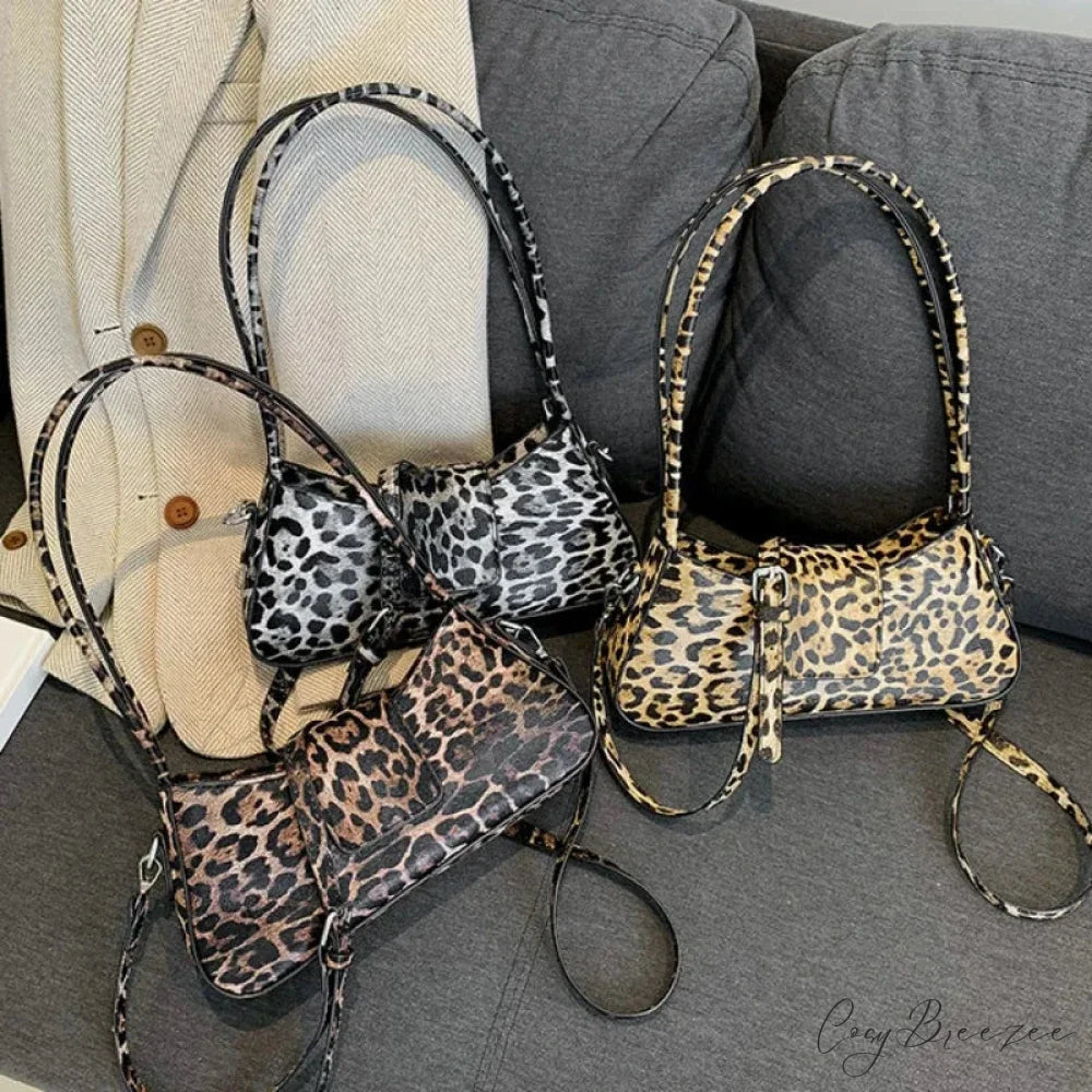Brown Leopard PU Leather Crossbody Khaki shoulder-250126