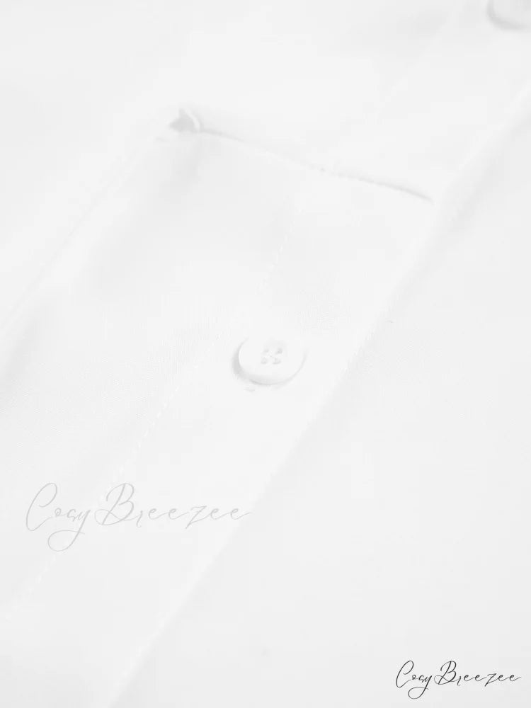 Button Down Graceful Tied Long Shirt