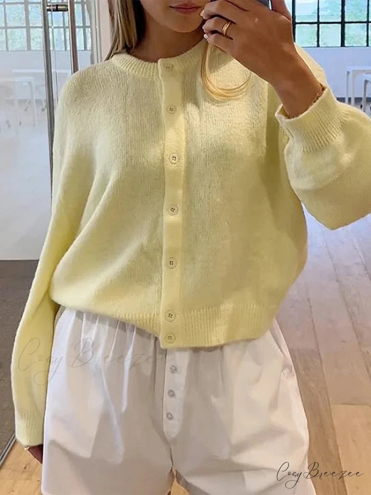 Button Down Lightweight Knit Cardigan cardigans-241228