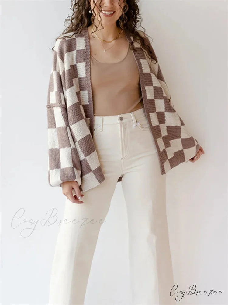 Button-Down Sweater Cardigan coffee / S cardigans-241228
