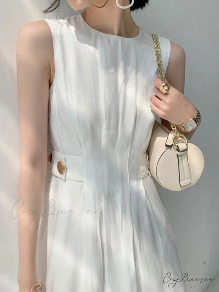 Button Embellished Long Trendy Sleeve Midi Dress