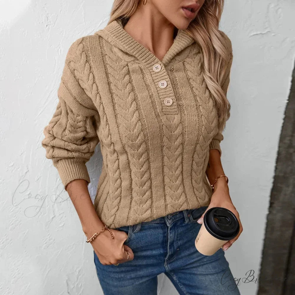 Button Retro Cardigan Sweater swraters-241228