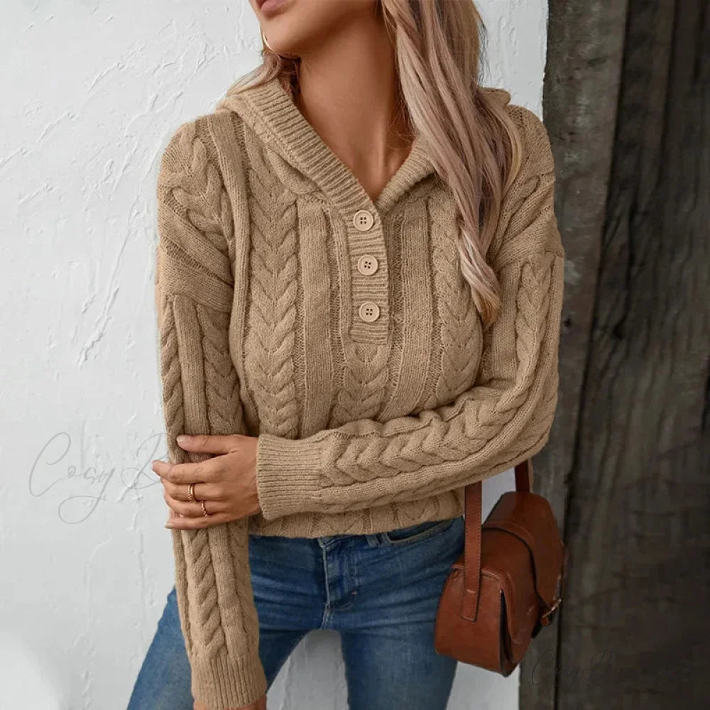 Button Retro Cardigan Sweater swraters-241228