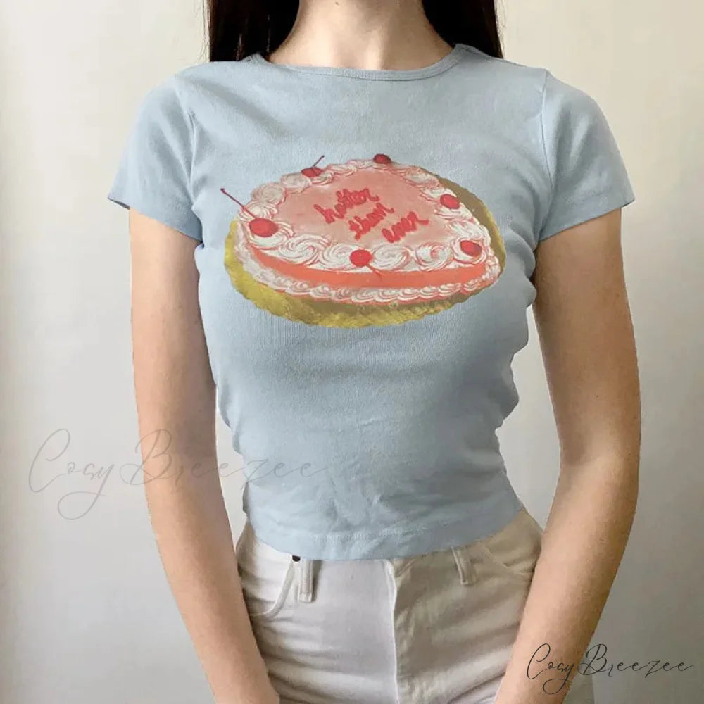 Cake Graphic Stylish Print Tee