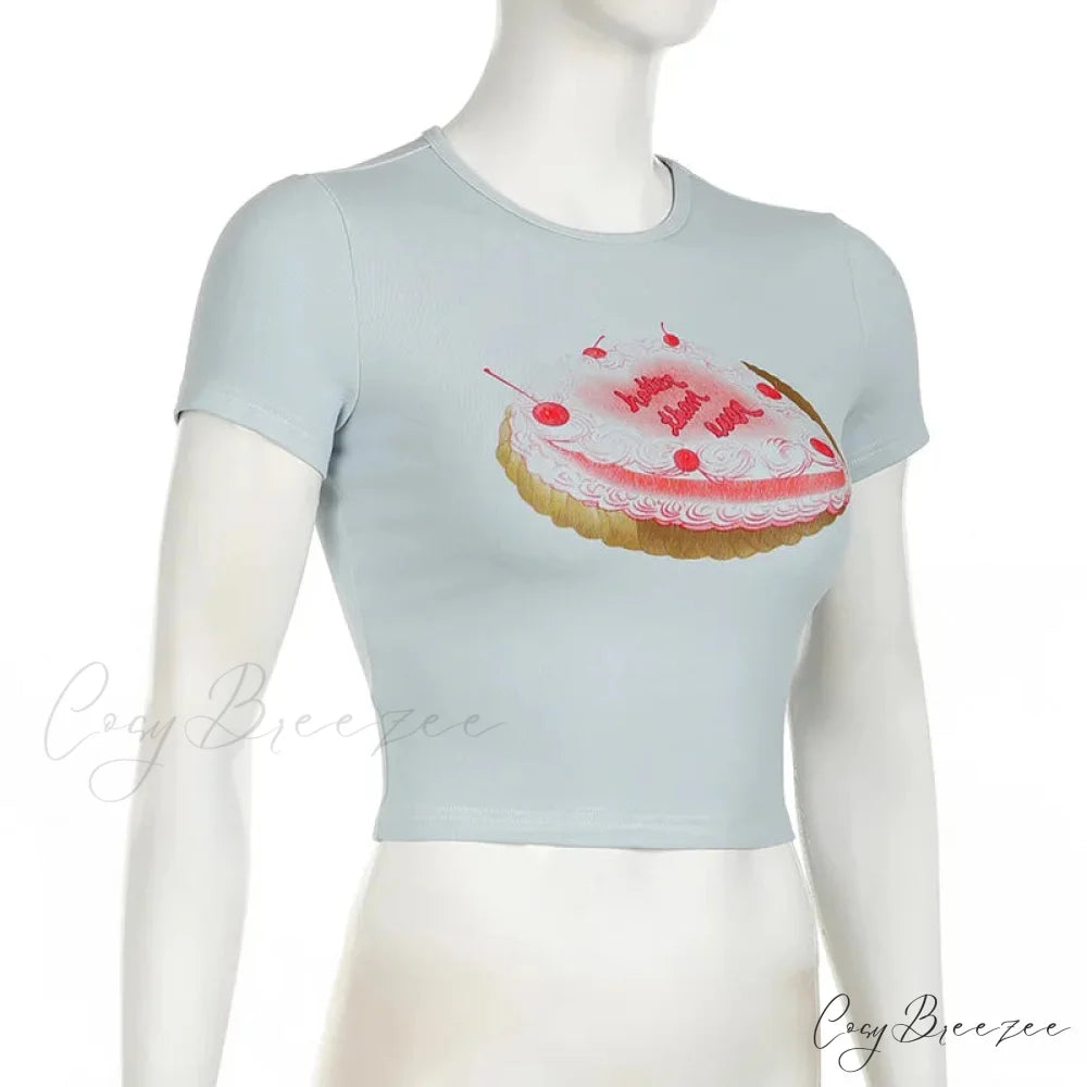 Cake Graphic Stylish Print Tee