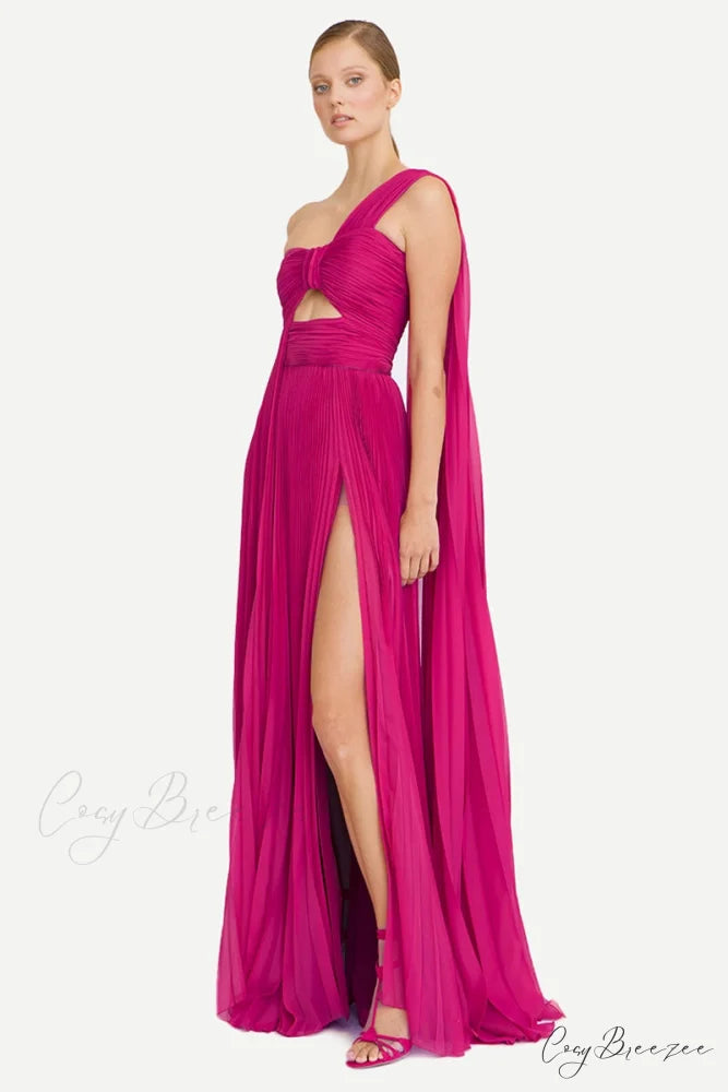 Calliope One-Shoulder Graceful Maxi Dress