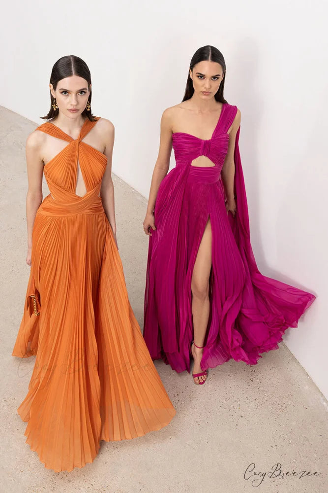 Calliope One-Shoulder Graceful Maxi Dress