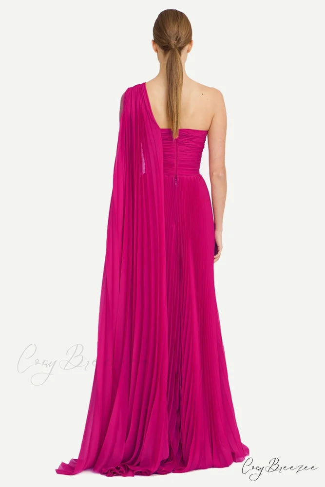 Calliope One-Shoulder Graceful Maxi Dress