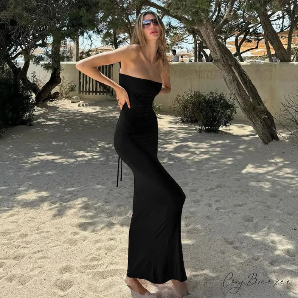 CAMILA Elegant MAXI DRESS Black / S