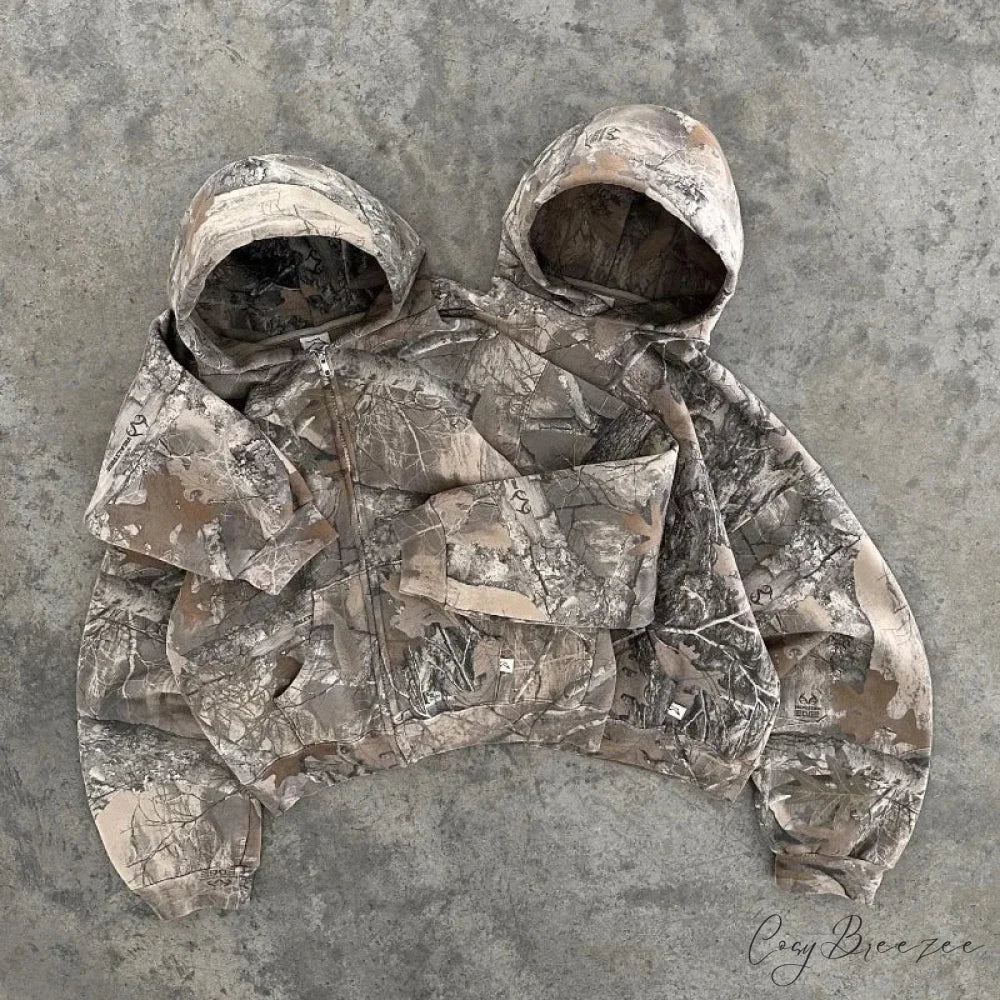 Camo Printed Oversized Hoodie hoodies-241228